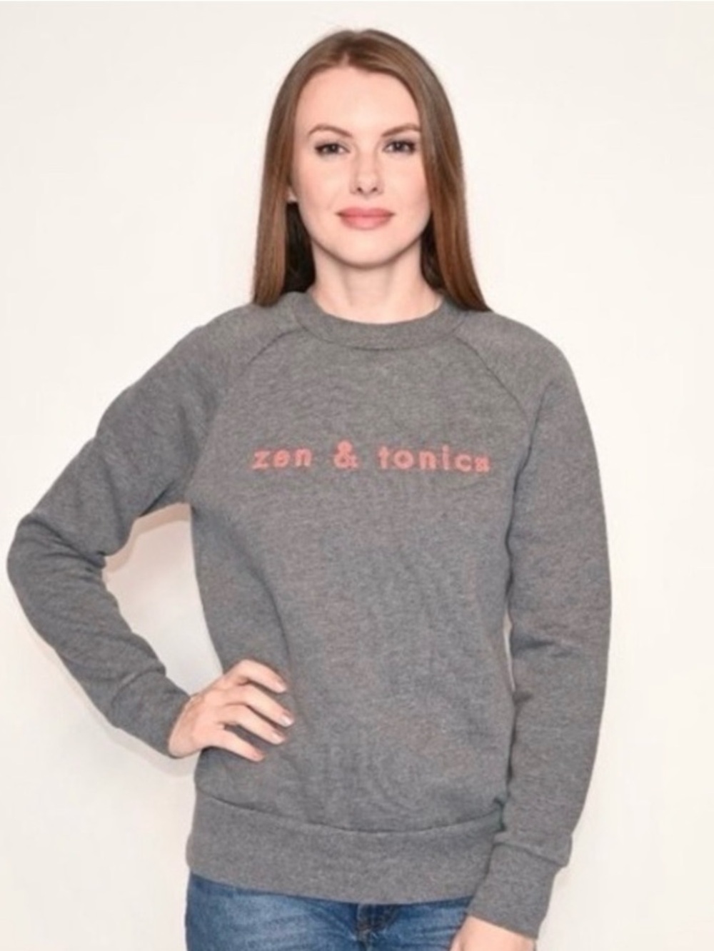 Sweaty Betty Gray Zen and Tonic Crewneck Sweatshirt
